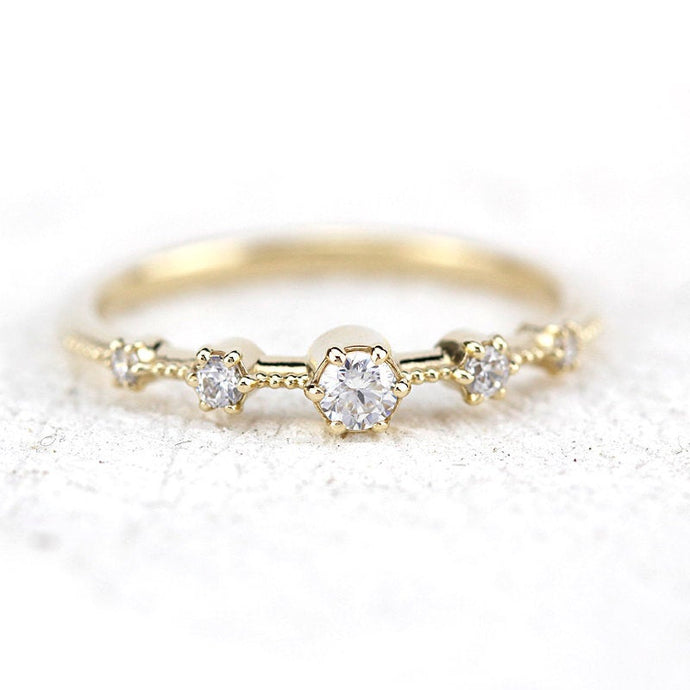 Elegant engagement ring unique | diamond engagement ring round simple - NOOI JEWELRY