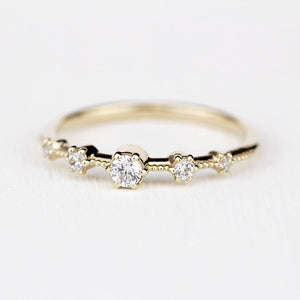 Elegant engagement ring unique | diamond engagement ring round simple - NOOI JEWELRY
