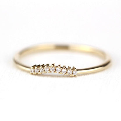 Diamond wedding band, curved diamond wedding band, wedding band women, curved wedding ring, matching ring diamond, wedding bands - NOOI JEWELRY
