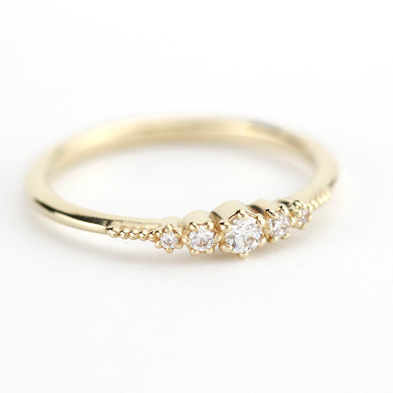 Small diamond wedding band simple | eternity wedding band diamond anniversaries - NOOI JEWELRY