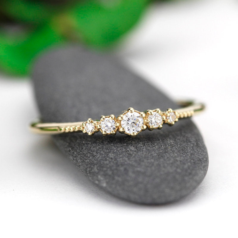Small diamond wedding band simple | eternity wedding band diamond anniversaries - NOOI JEWELRY