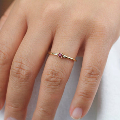 ruby and diamond engagement ring unique - NOOI JEWELRY