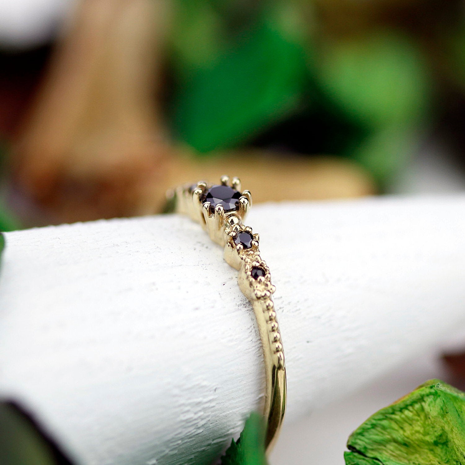 Engagement ring, Black diamond ring, anniversary ring, ring for her, classic ring diamond, mom ring, modern engagement ring - NOOI JEWELRY