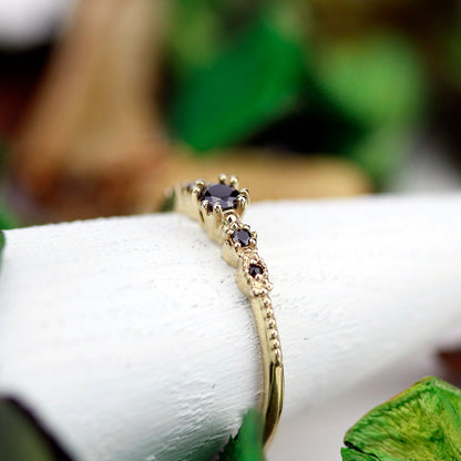 Engagement ring, Black diamond ring, anniversary ring, ring for her, classic ring diamond, mom ring, modern engagement ring - NOOI JEWELRY