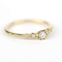 Load image into Gallery viewer, Cluster engagement ring round diamonds unique | Simple engagement rings vintage small - NOOI JEWELRY