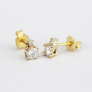 diamond earrings, wedding earrings, minimalist earrings, diamond earrings stud, gold earrings, earrings dainty, simple earrings - NOOI JEWELRY