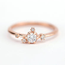 Load image into Gallery viewer, Rose gold engagement ring diamond cluster - NOOI JEWELRY