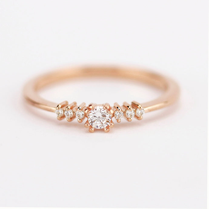 Simple Rose Gold Ring For Women, Hammered Rose Gold Fill Wedding Band, –  Glass Palace Arts