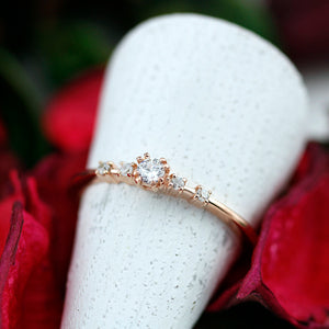 Rose gold engagement ring unique diamonds - NOOI JEWELRY
