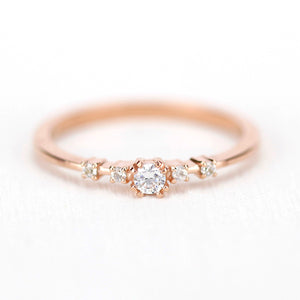 Rose gold engagement ring unique diamonds - NOOI JEWELRY