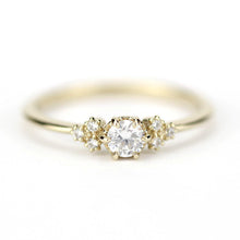 Load image into Gallery viewer, delicate diamond engagement ring | round diamond engagement rings thin band unique - NOOI JEWELRY