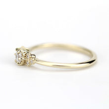 Load image into Gallery viewer, delicate diamond engagement ring | round diamond engagement rings thin band unique - NOOI JEWELRY