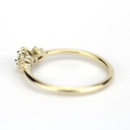 delicate diamond engagement ring | round diamond engagement rings thin band unique - NOOI JEWELRY