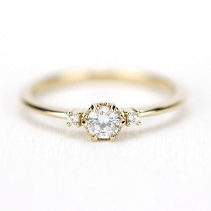 Delicate diamond ring | engagement ring white diamond - NOOI JEWELRY