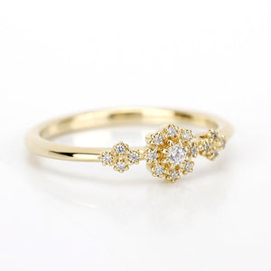 Diamond cluster engagement ring round - NOOI JEWELRY