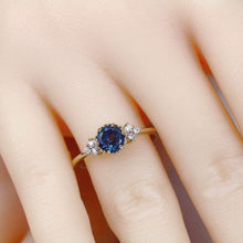 Load image into Gallery viewer, Delicate cluster engagement ring London Blue Topaz and diamonds - NOOI JEWELRY