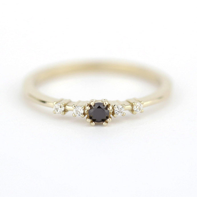 delicate engagement ring, simple gold ring, dainty engagement ring, minimal engagement ring  Delicate gold  ring - NOOI JEWELRY