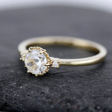 Load image into Gallery viewer, Engagement ring round | White topaz and diamond ring - NOOI JEWELRY