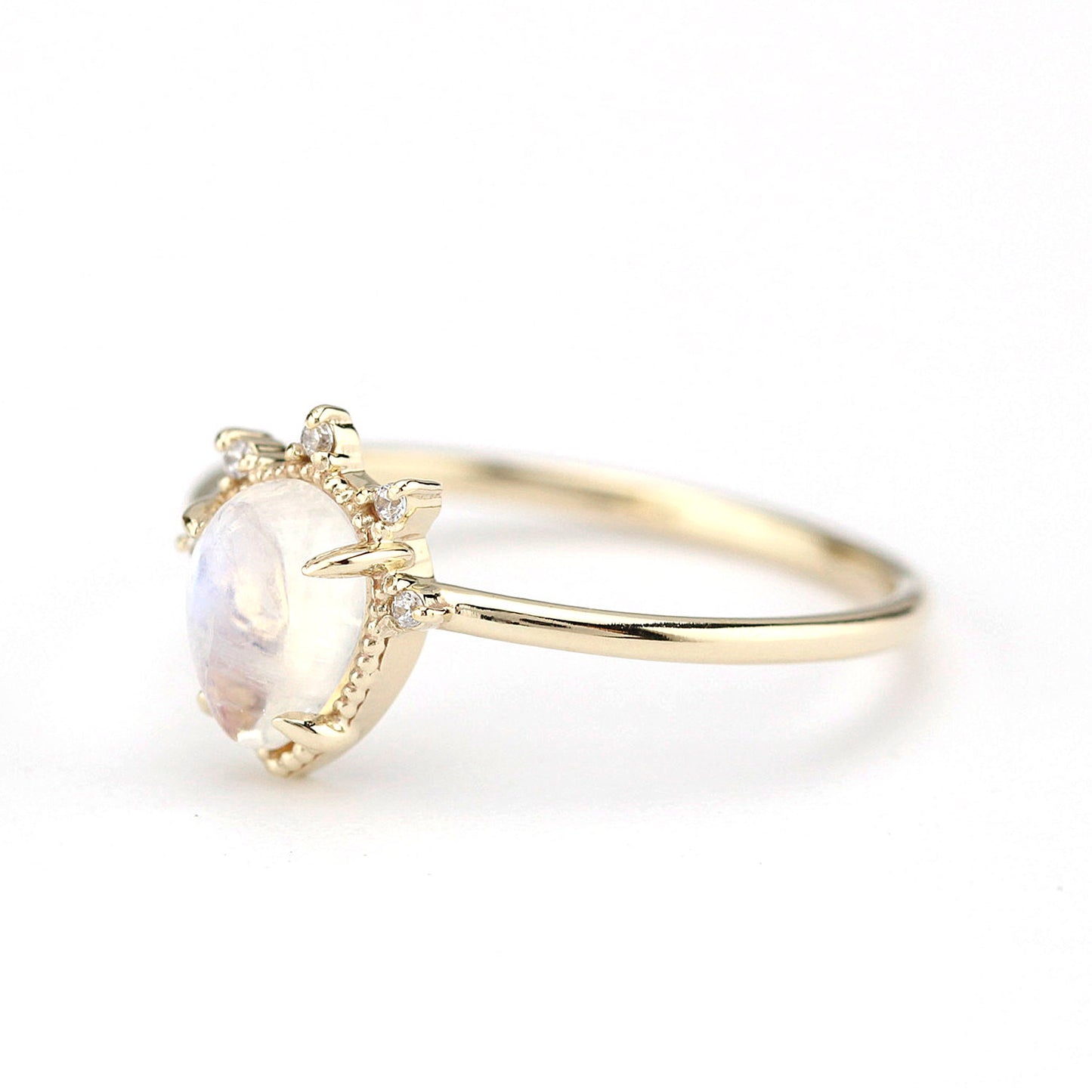 teardrop engagement ring moonstone | R258MOO - NOOI JEWELRY