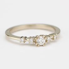 Load image into Gallery viewer, delicate engagement ring, minimalist white gold ring, dainty engagement ring | R246NWG - NOOI JEWELRY