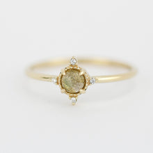 Load image into Gallery viewer, Rose cut labradorite and diamond engagement ring simple - NOOI JEWELRY