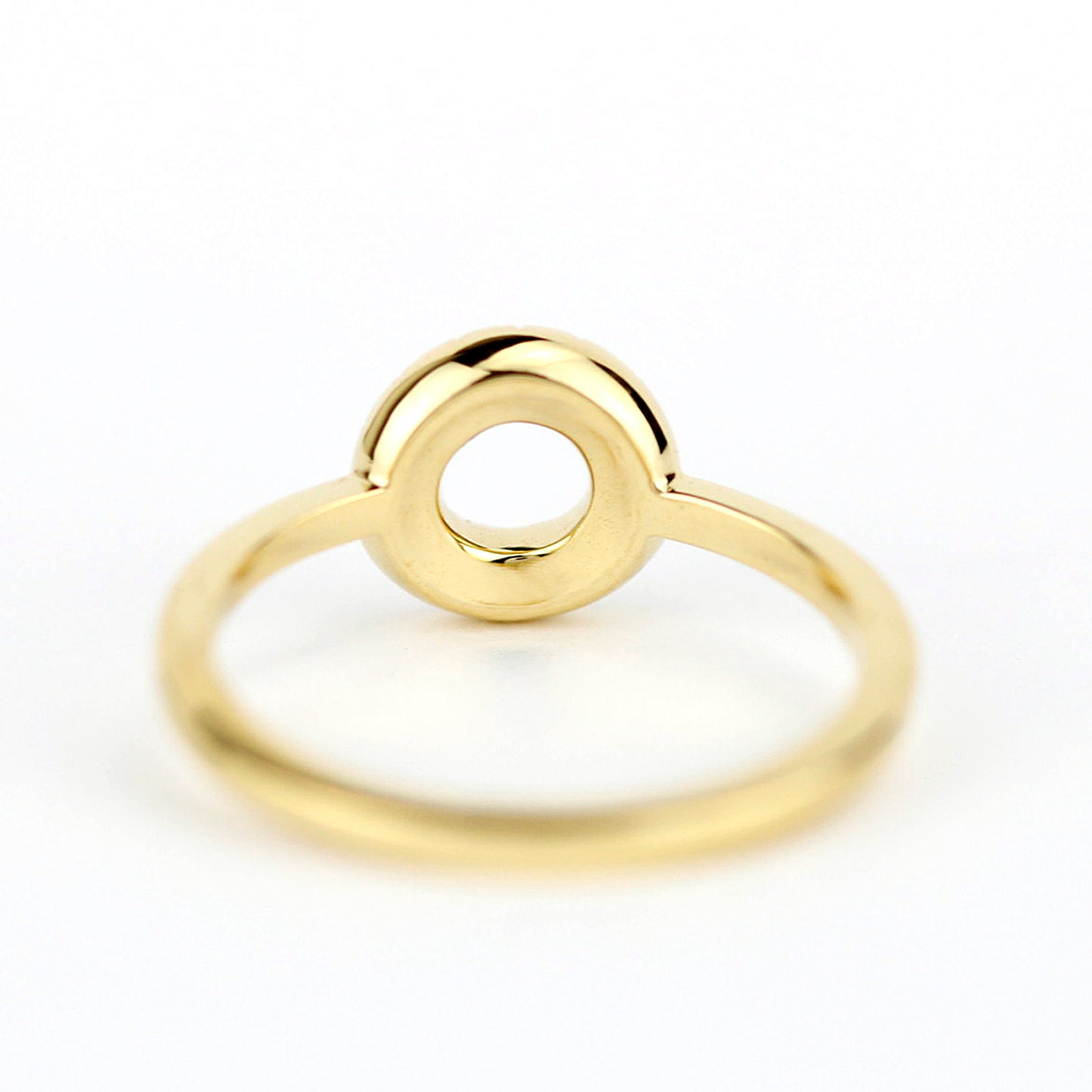 open circle engagement ring emerald - NOOI JEWELRY