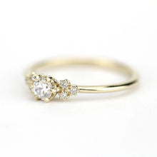 Load image into Gallery viewer, delicate diamond engagement ring | round diamond engagement rings thin band unique - NOOI JEWELRY
