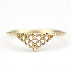 filigree wedding band with diamond - NOOI JEWELRY