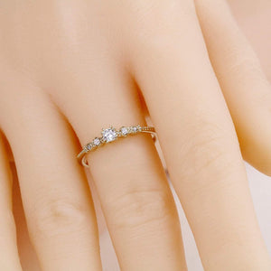 Cluster engagement ring round diamonds unique | Simple engagement rings vintage small - NOOI JEWELRY