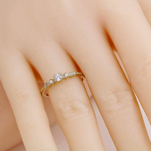 Cluster engagement ring round diamonds unique | Simple engagement rings vintage small - NOOI JEWELRY