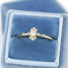 Load image into Gallery viewer, dainty engagement ring simple diamonds | small diamond cluster ring - NOOI JEWELRY