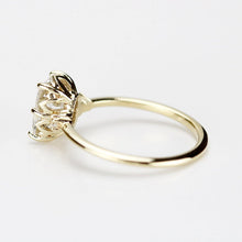 Load image into Gallery viewer, diamond engagement ring, emerald cut engagement ring, minimalist engagement ring, engagement ring, delicate ring, unique engagement ring - NOOI JEWELRY