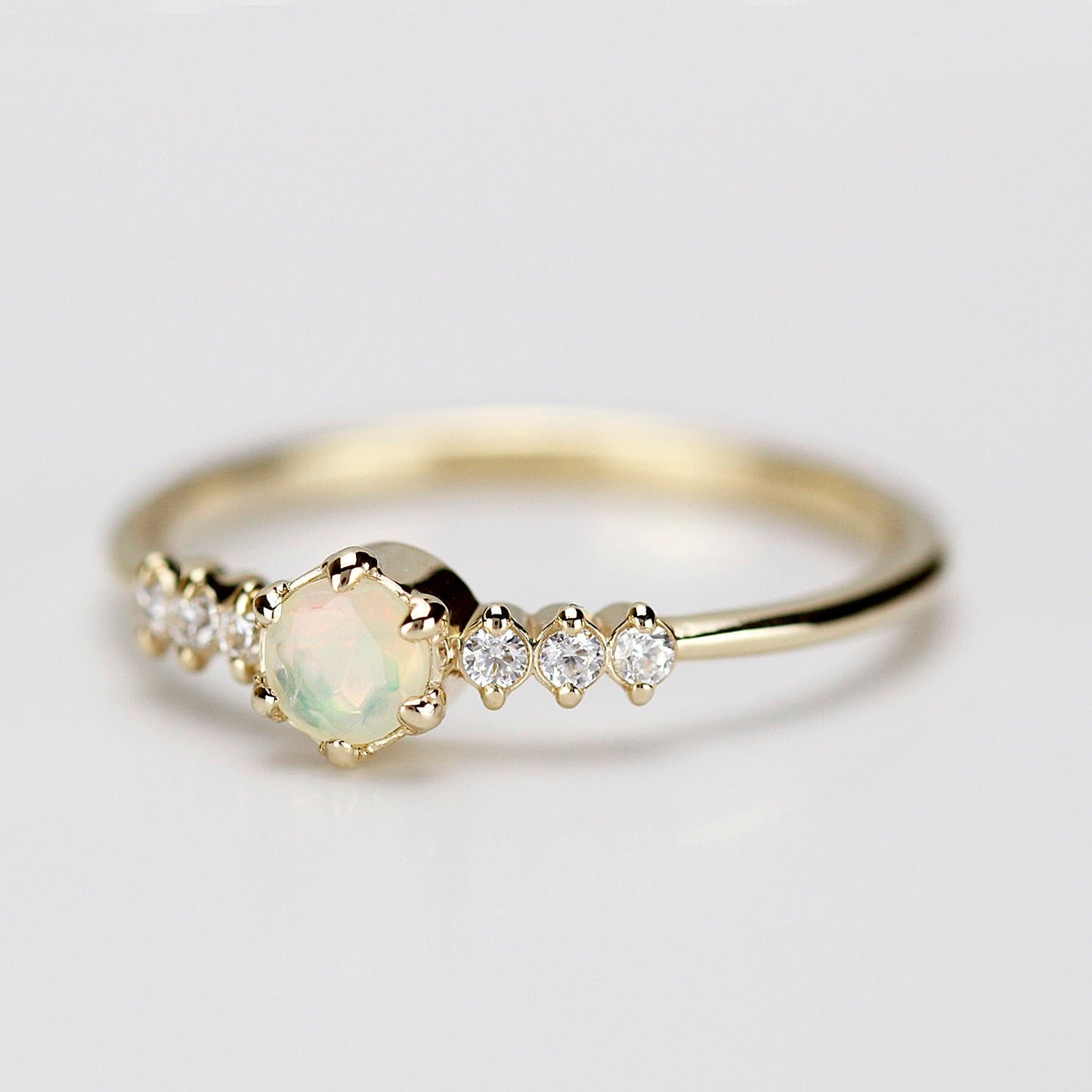engagement ring opal diamond - NOOI JEWELRY