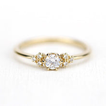Load image into Gallery viewer, delicate diamond engagement ring | round diamond engagement rings thin band unique - NOOI JEWELRY