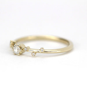 Simple diamond ring, delicate engagement ring | R250WD - NOOI JEWELRY