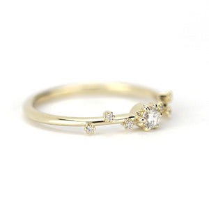 Simple diamond ring, delicate engagement ring | R250WD - NOOI JEWELRY