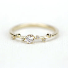Load image into Gallery viewer, Simple diamond ring, delicate engagement ring | R250WD - NOOI JEWELRY
