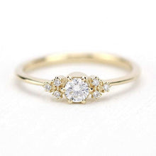 Load image into Gallery viewer, Cluster ring engagement vintage | round diamond engagement rings thin band simple - NOOI JEWELRY