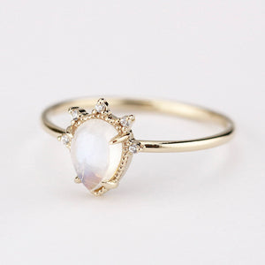 teardrop engagement ring moonstone | R258MOO - NOOI JEWELRY