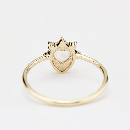 teardrop engagement ring moonstone | R258MOO - NOOI JEWELRY