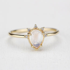 teardrop engagement ring moonstone | R258MOO - NOOI JEWELRY