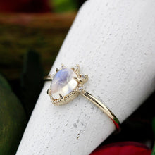 Load image into Gallery viewer, teardrop engagement ring moonstone | R258MOO - NOOI JEWELRY