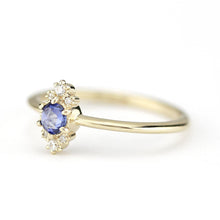 Load image into Gallery viewer, Delicate engagement ring, blue sapphire engagement ring, unique engagement ring, simple engagement ring, delicate ring blue sapphire - NOOI JEWELRY