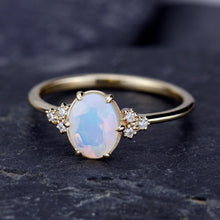 Load image into Gallery viewer, oval opal engagement ring diamonds - NOOI JEWELRY