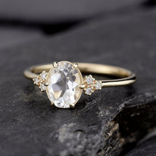 Load image into Gallery viewer, White topaz and diamond engagement ring simple - NOOI JEWELRY