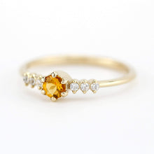 Load image into Gallery viewer, Citrine and diamond ring, November Birthstone engagement ring - NOOI JEWELRY
