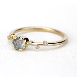 simple diamond ring, labradorite engagement ring, minimalist engagement ring, delicate diamond ring, unique modern ring, simple ring