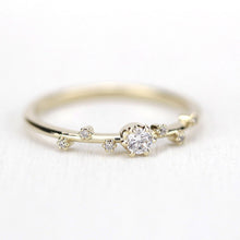 Load image into Gallery viewer, Simple diamond ring, delicate engagement ring | R250WD - NOOI JEWELRY