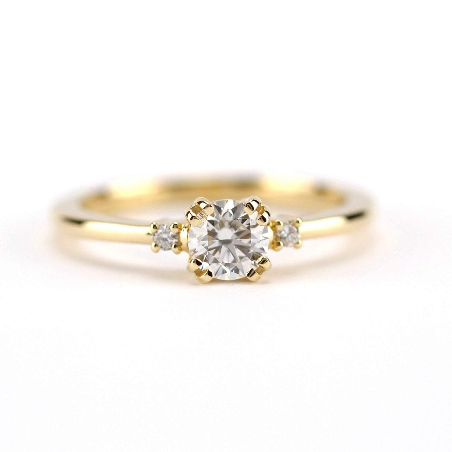 engagement ring diamond, simple classic engagement ring | R238WD - NOOI JEWELRY