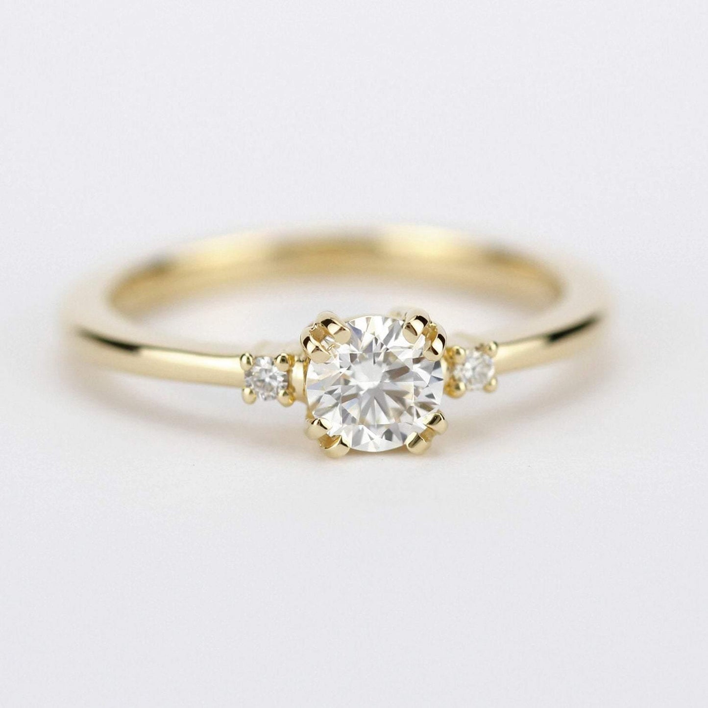 engagement ring diamond, simple classic engagement ring | R238WD - NOOI JEWELRY